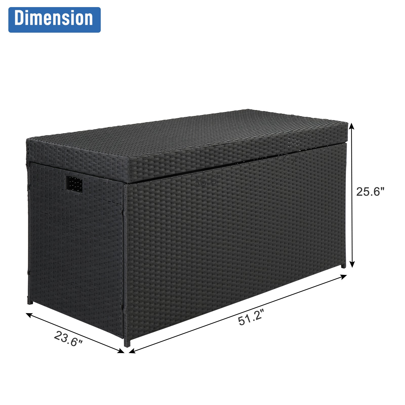 HAOYYE Simple And Practical Outdoor Rattan Deck Box Storage Container With Four-Wire Design, Durable Weather-Resistant Patio Storage Solution For Garden, Backyard, Balcony, And Poolside Organization