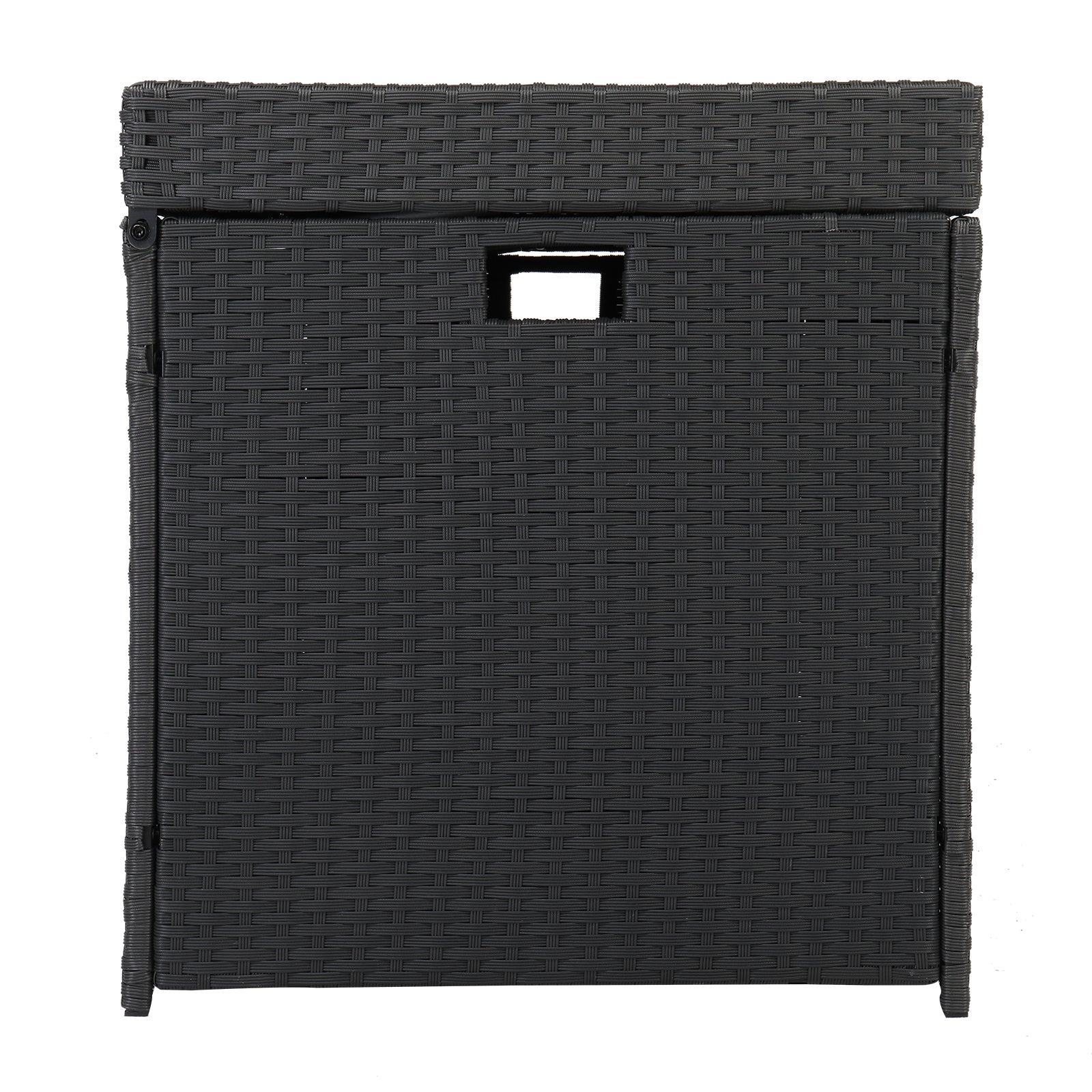 HAOYYE Simple And Practical Outdoor Rattan Deck Box Storage Container With Four-Wire Design, Durable Weather-Resistant Patio Storage Solution For Garden, Backyard, Balcony, And Poolside Organization