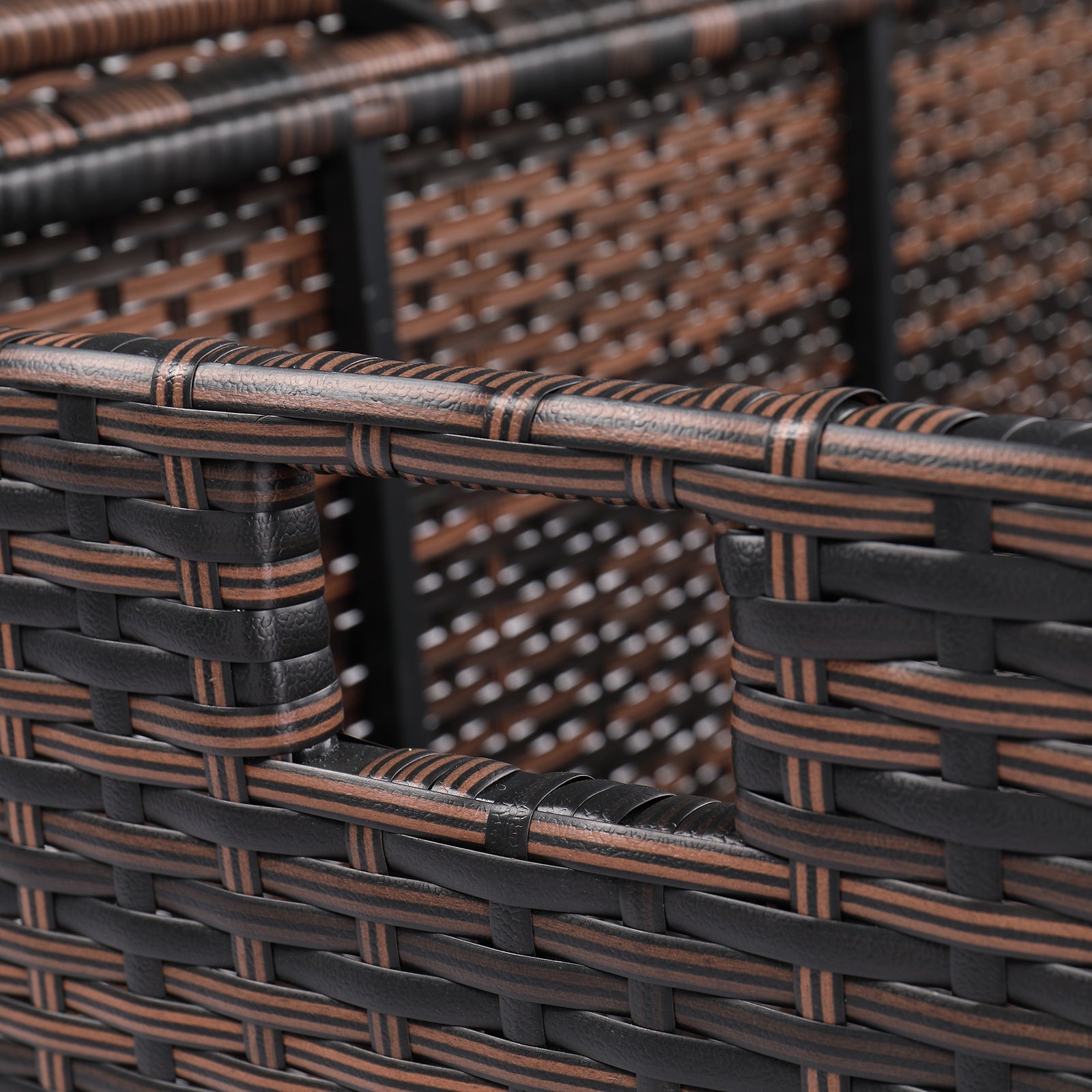 HAOYYE Simple And Practical Outdoor Deck Box Storage Container With Weather-Resistant Design Brown Gradient Perfect For Patio Garden Backyard Organization And Secure Storage Of Tools Cushions And Accessories