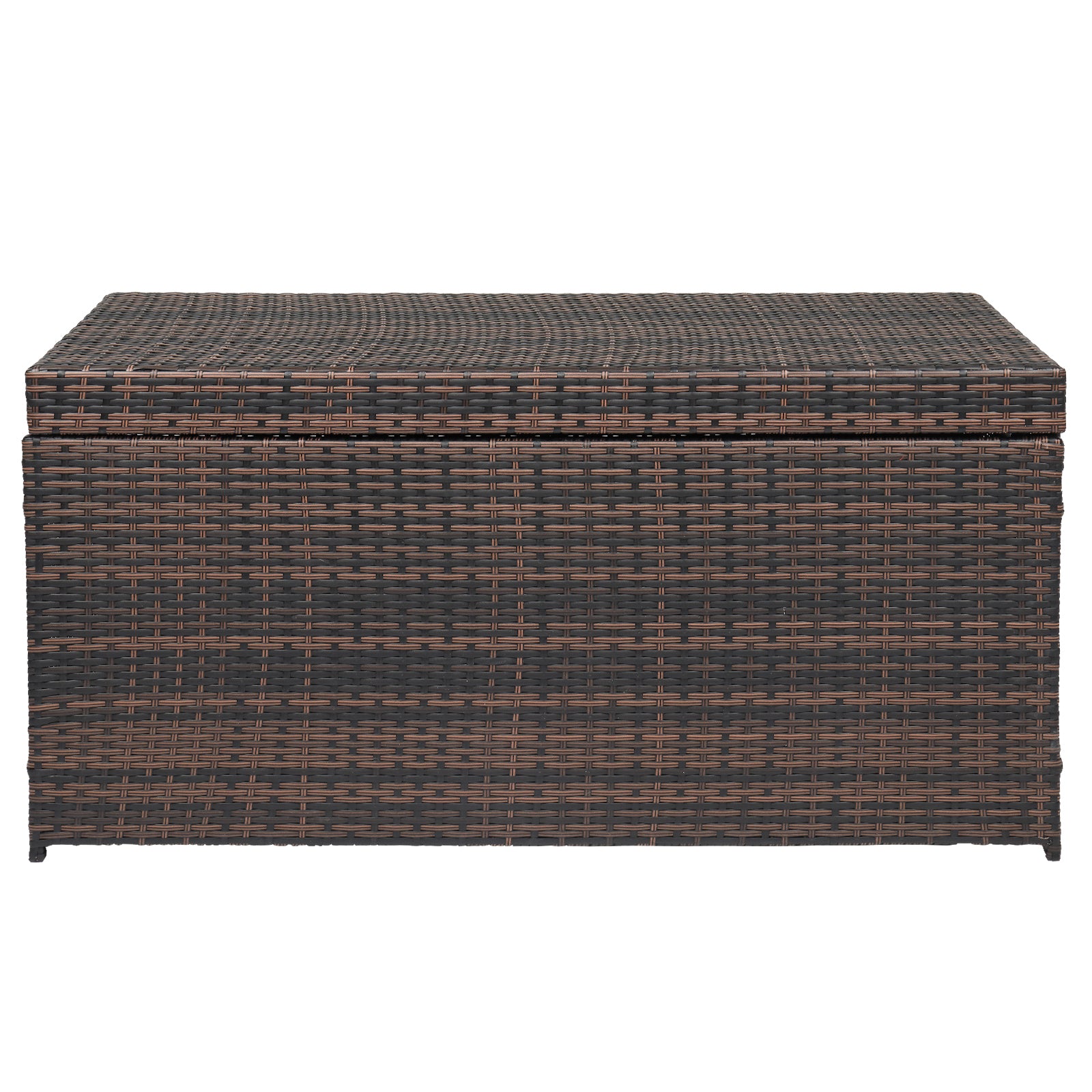 HAOYYE Simple And Practical Outdoor Deck Box Storage Container With Weather-Resistant Design Brown Gradient Perfect For Patio Garden Backyard Organization And Secure Storage Of Tools Cushions And Accessories