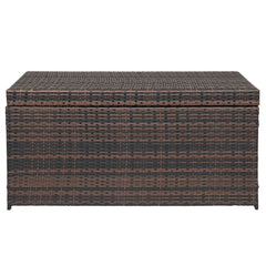 HAOYYE Simple And Practical Outdoor Deck Box Storage Container With Weather-Resistant Design Brown Gradient Perfect For Patio Garden Backyard Organization And Secure Storage Of Tools Cushions And Accessories