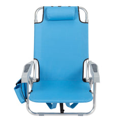 HAOYYE  Folding Beach Chair with Adjustable Backrest, Lightweight Aluminum Frame and 5 Reclining Positions, Durable 600D Polyester Fabric, Extra Storage Space with Cup Holder for Outdoor Activities