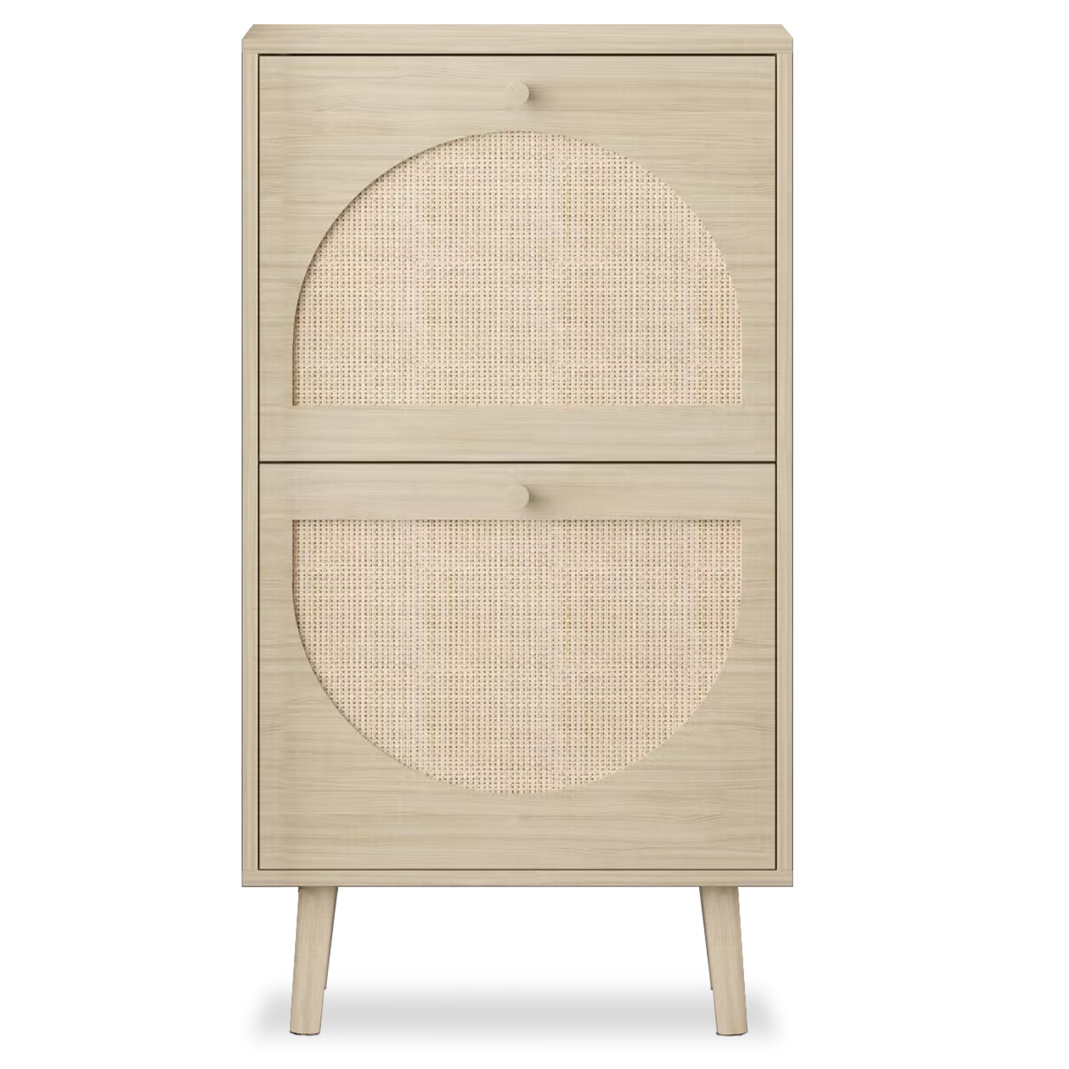 HAOYYE 2 Drawers Rattan Shoe Cabinet Shoe Rack Storage Organizer Unit for Entryway Bedroom Living Room Durable and Stylish Shoe Storage Solution with Easy Access and Space Saving Design