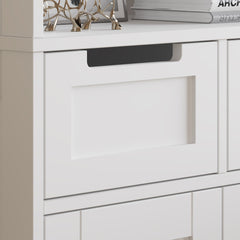 HAOYYE MDF Spray Paint 4 Doors 1 Drawer Bathroom Cabinet White Storage Organizer Tall Cabinet for Bathroom Living Room Entryway Bedroom
