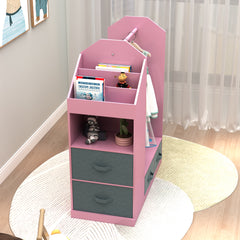 Kids Costume Organizer、 Costume Rack、Kids Armoire、Open Hanging Armoire Closet with Mirror-PINK