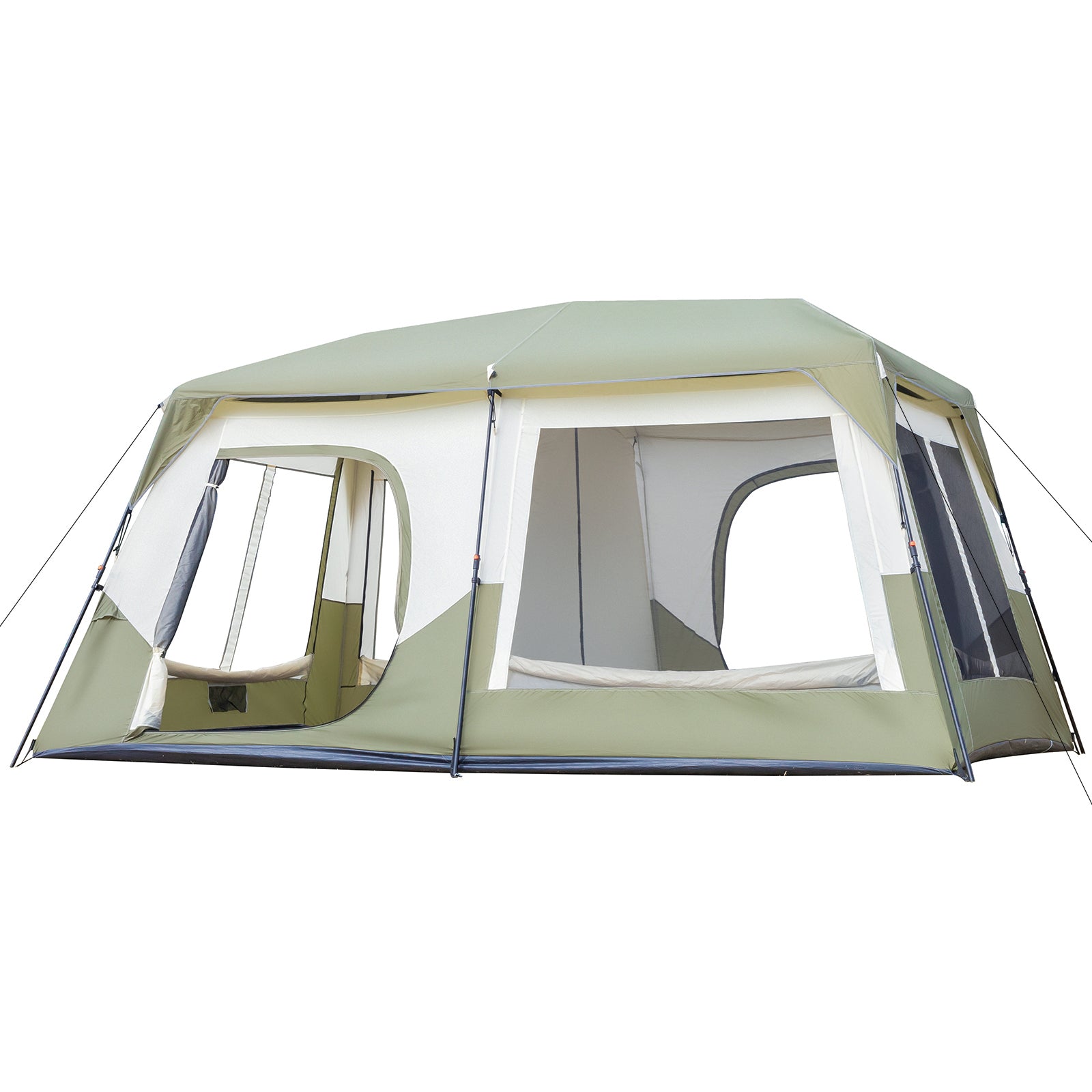 HAOYYE 10 Person Instant Camping Tent with Rainfly Windproof Waterproof PU Coated Fabric Pre-Attached Poles Mesh Windows Easy 60 Second Setup Carry Bag for Family Hiking Outdoor Adventure