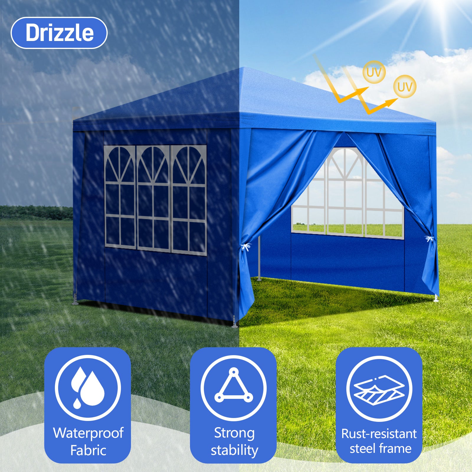 HAOYYE Waterproof Outdoor Canopy Patio Tent, Portable Party Tent for Wedding BBQ Catering