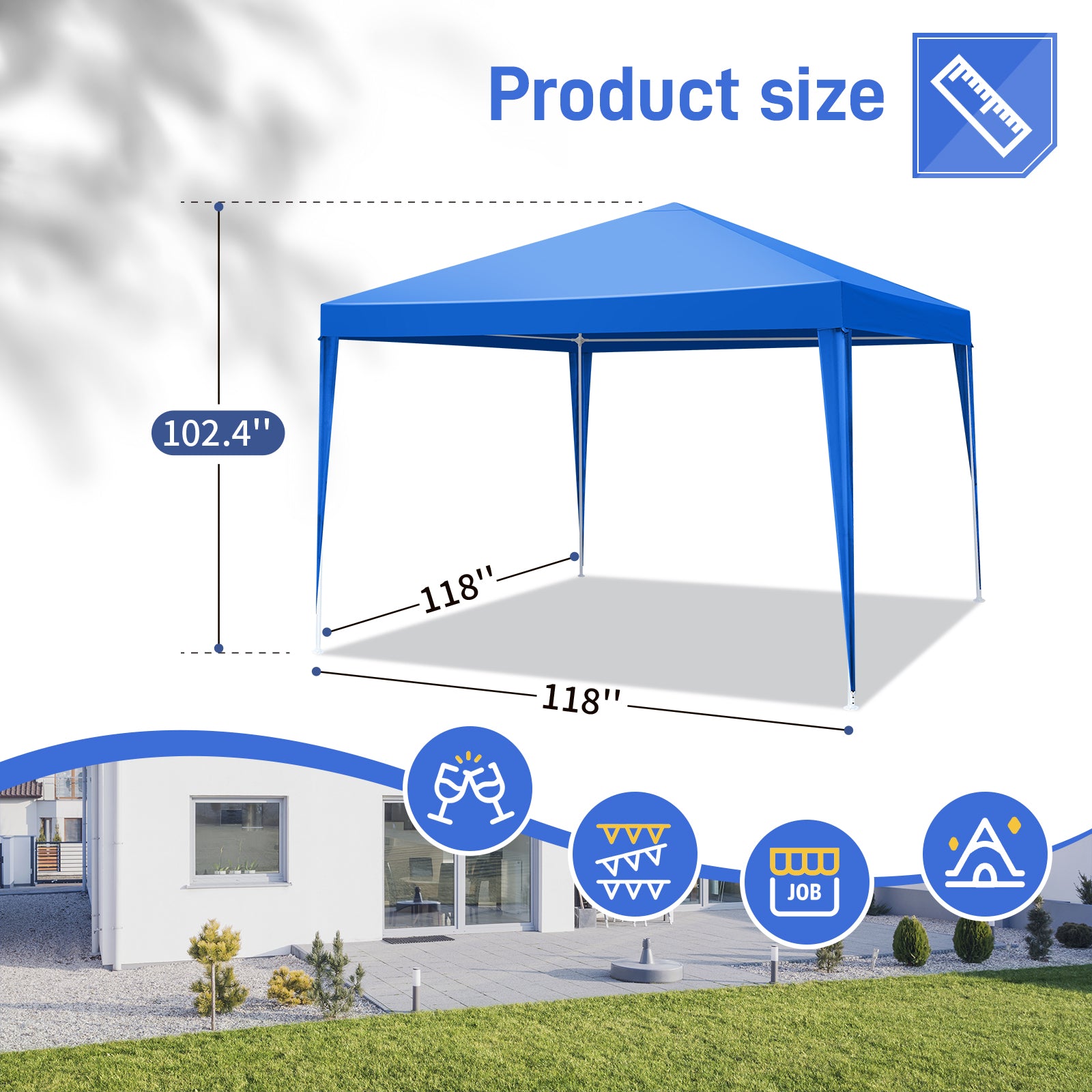 HAOYYE Waterproof Outdoor Canopy Patio Tent, Portable Party Tent for Wedding BBQ Catering