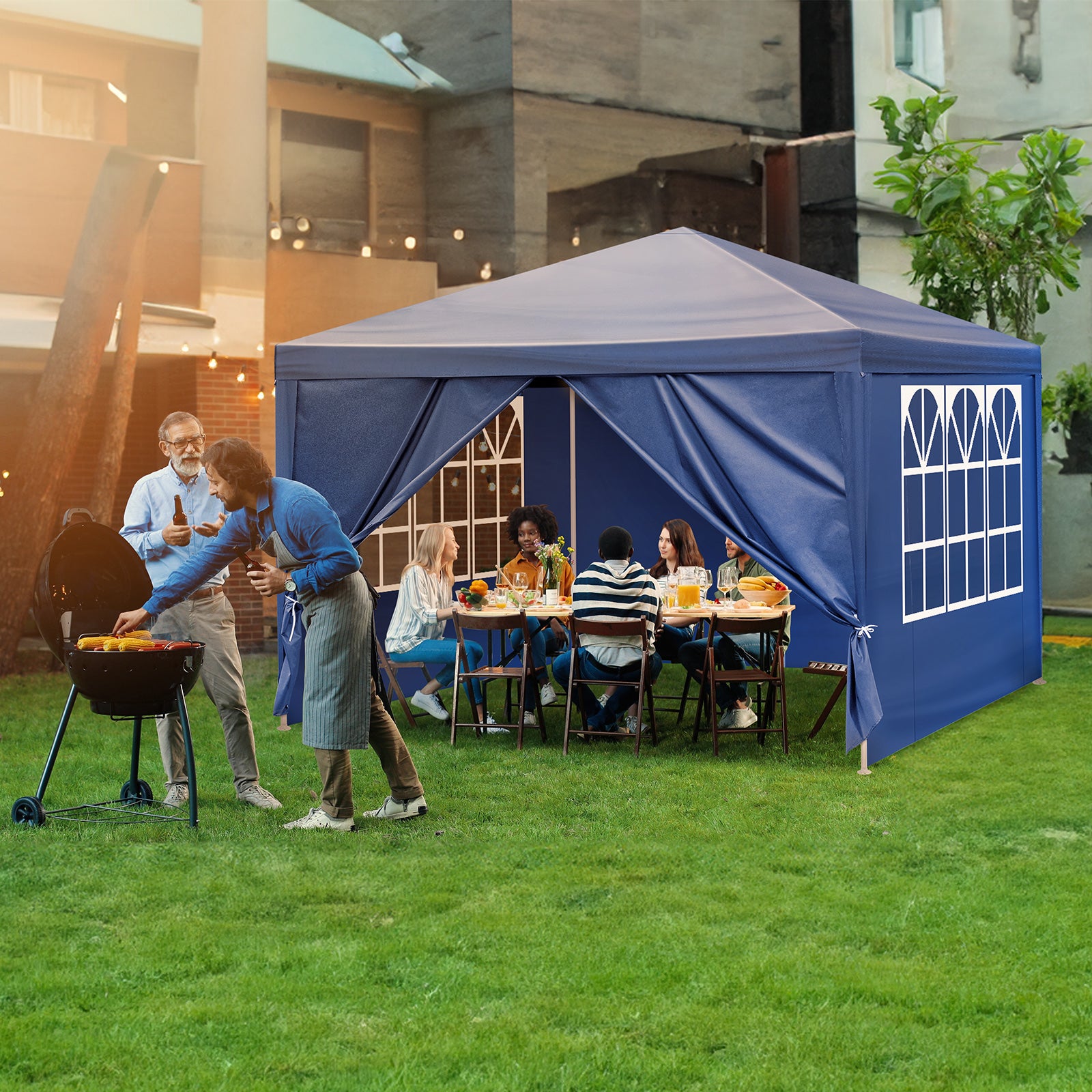 HAOYYE Waterproof Outdoor Canopy Patio Tent, Portable Party Tent for Wedding BBQ Catering