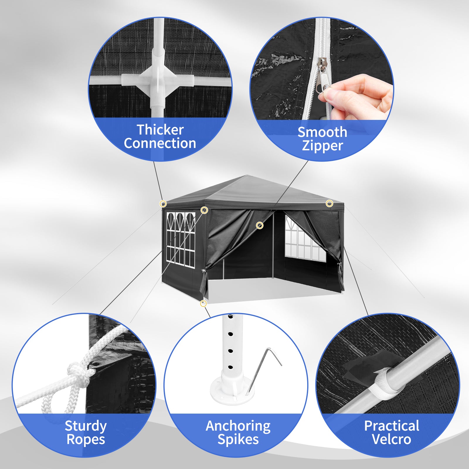 HAOYYE Waterproof Outdoor Canopy Patio Tent, Portable Party Tent for Wedding BBQ Catering