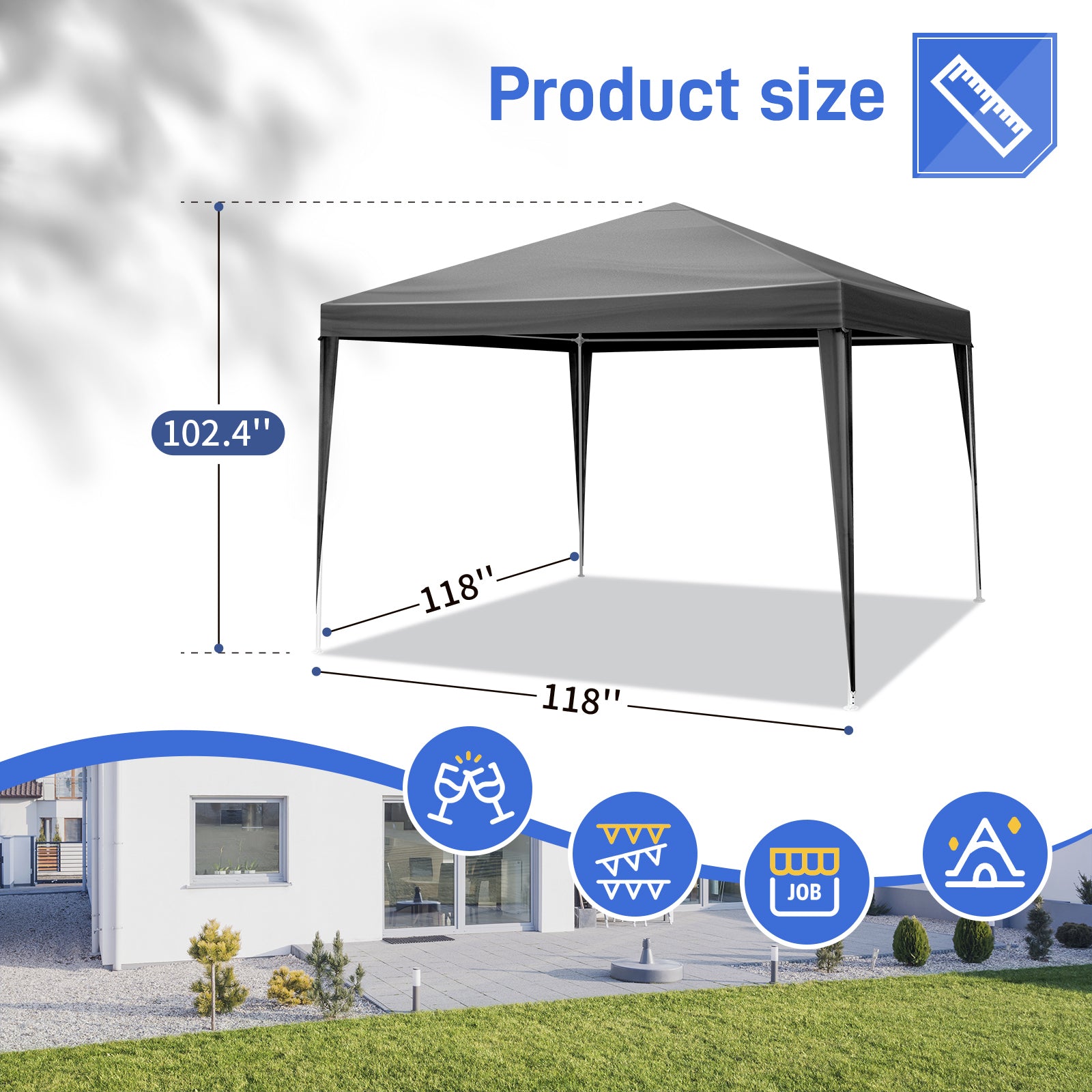 HAOYYE Waterproof Outdoor Canopy Patio Tent, Portable Party Tent for Wedding BBQ Catering