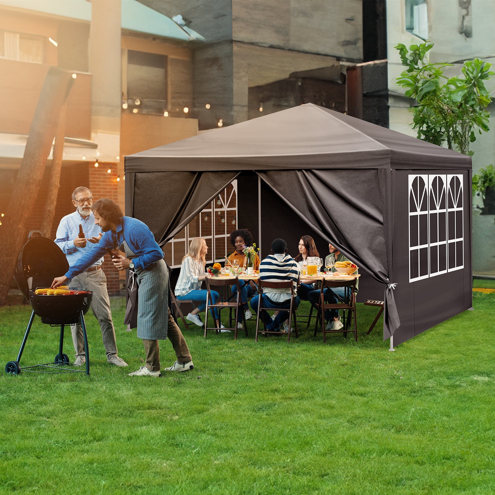 HAOYYE Waterproof Outdoor Canopy Patio Tent, Portable Party Tent for Wedding BBQ Catering