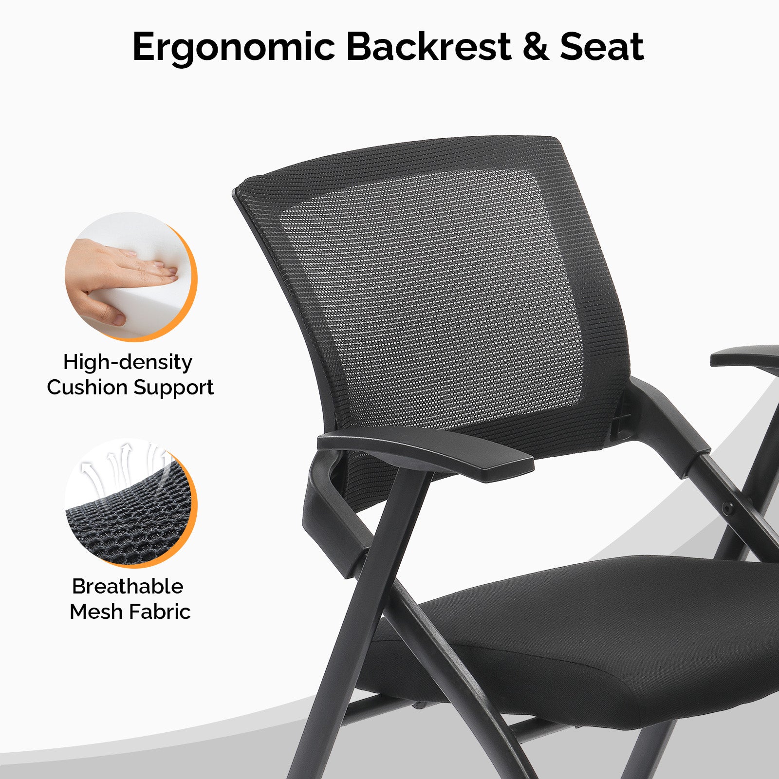 HAOYYE 2 Pack Stackable Conference Room Chairs with Wheels, Folding Office Chairs with Rebound Back and Padded Seat, Ideal for Training Room, Guest, Reception, and Event Use, 350lbs Capacity