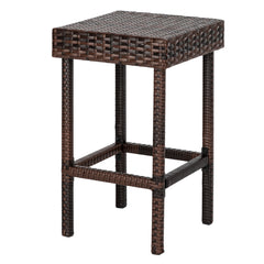 HAOYYE Set of 4 Bar Stools Brown Gradient Wicker Bar Chairs High Back Outdoor Rattan Barstools for Patio Balcony Kitchen Counter Tall Chairs Only Includes 4 Bar Chairs No Table