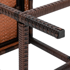 HAOYYE Set of 4 Bar Stools Brown Gradient Wicker Bar Chairs High Back Outdoor Rattan Barstools for Patio Balcony Kitchen Counter Tall Chairs Only Includes 4 Bar Chairs No Table