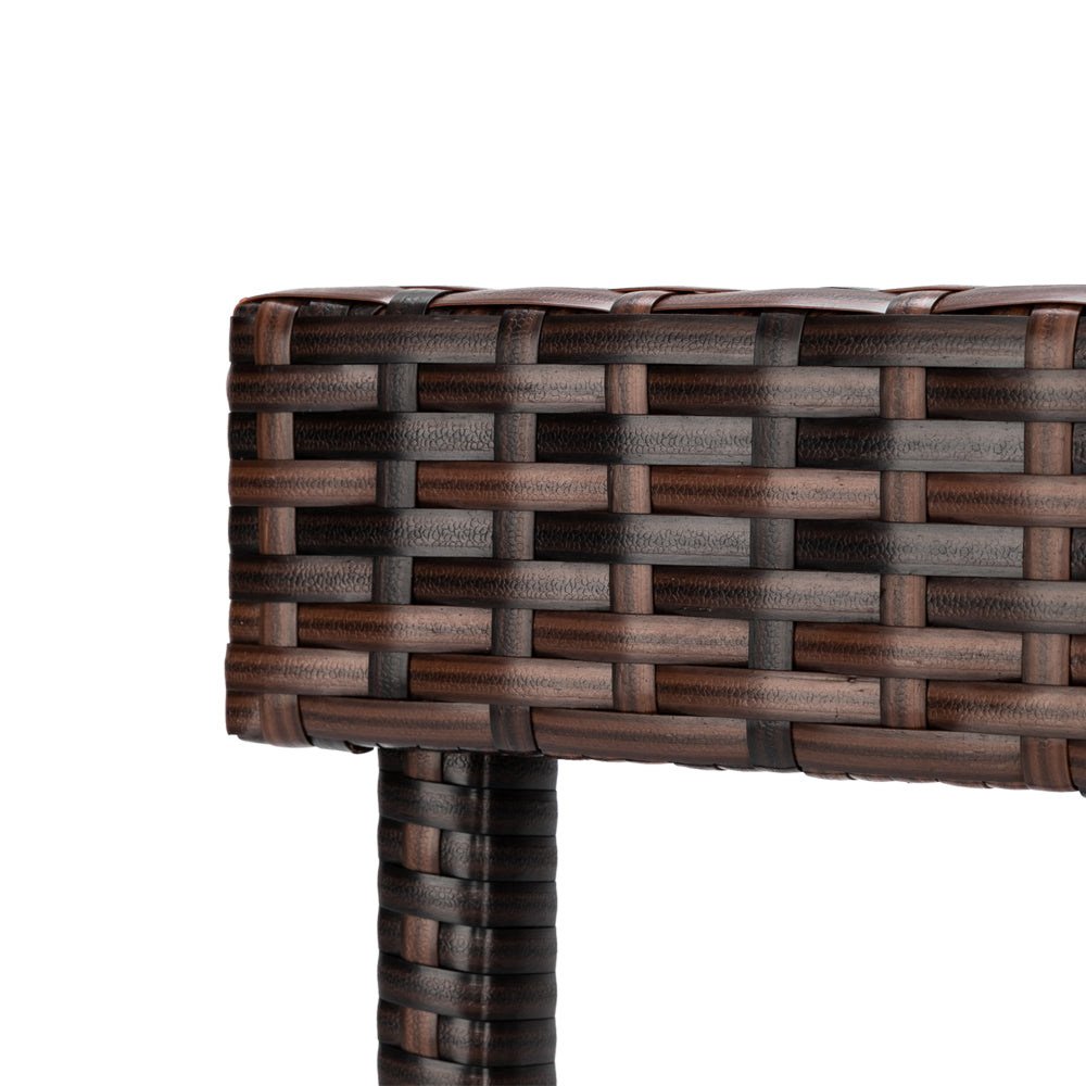 HAOYYE Set of 4 Bar Stools Brown Gradient Wicker Bar Chairs High Back Outdoor Rattan Barstools for Patio Balcony Kitchen Counter Tall Chairs Only Includes 4 Bar Chairs No Table
