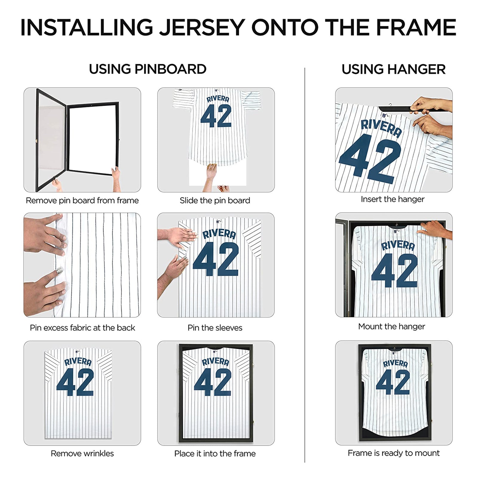 HAOYYE Shirt Display Frame with UV Resistant Acrylic and Hanger Wall Mounted for Baseball Basketball Football Hockey Shirts Black Sturdy Design Durable Multifunctional Modern Home Organizer Storage Solution