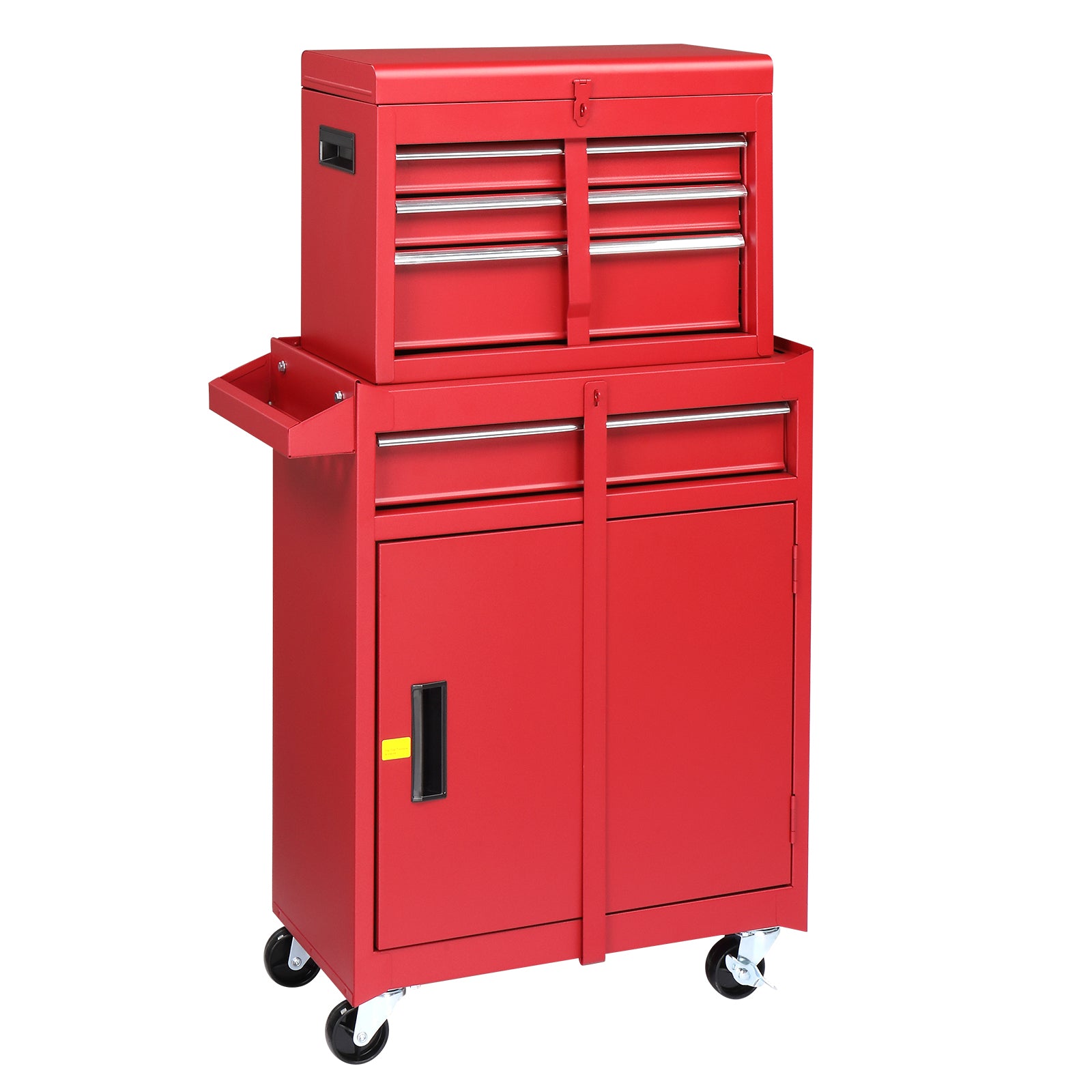 HAOYYE Red Repair Tool Cart Heavy Duty Rolling Utility Storage with Multiple Drawers and Lockable Wheels Portable Workshop Organizer for Mechanics Garage Construction Use