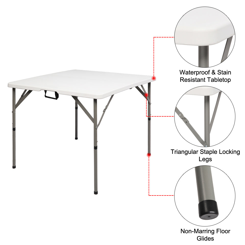 HAOYYE Low Molding Foldable Square Table, Lightweight and Durable Folding Table for Indoor and Outdoor Use, Perfect for Patios, Gardens, Offices, or Small Spaces, Easy to Store and Transport