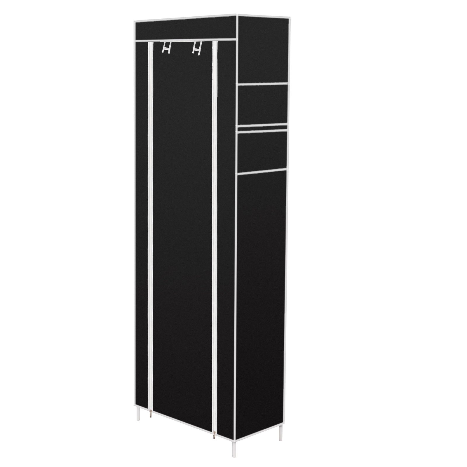 DE Direct HAOYYE Space-Saving Shoe Rack with 10 Tiers and 9 Lattices Non-Woven Fabric Cover Freestanding Shoe Storage Organizer for Entryway Closet Bedroom with Dustproof Design and Sturdy Frame Easy to Assemble Black