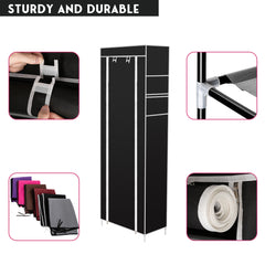 HAOYYE Room-Saving 10-Layer Shoe Rack, 9 Lattices Non-Woven Fabric, Black Soft Cozy Warm Flannel Fleece, Luxury Home Decor, Premium Quality, Space-Saving, Decorative & Comfortable Storage Solution for Shoes, Boots, Sneakers