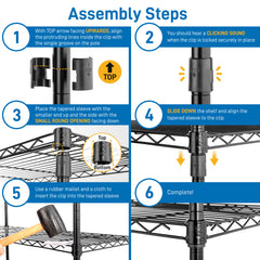 HAOYYE Adjustable Wire Shelving Unit, Heavy Duty Storage Rack with Multiple Shelves, NSF Certified, Versatile Storage Solution for Garage, Pantry, Kitchen, and More, Durable and Convenient Organization Shelving System