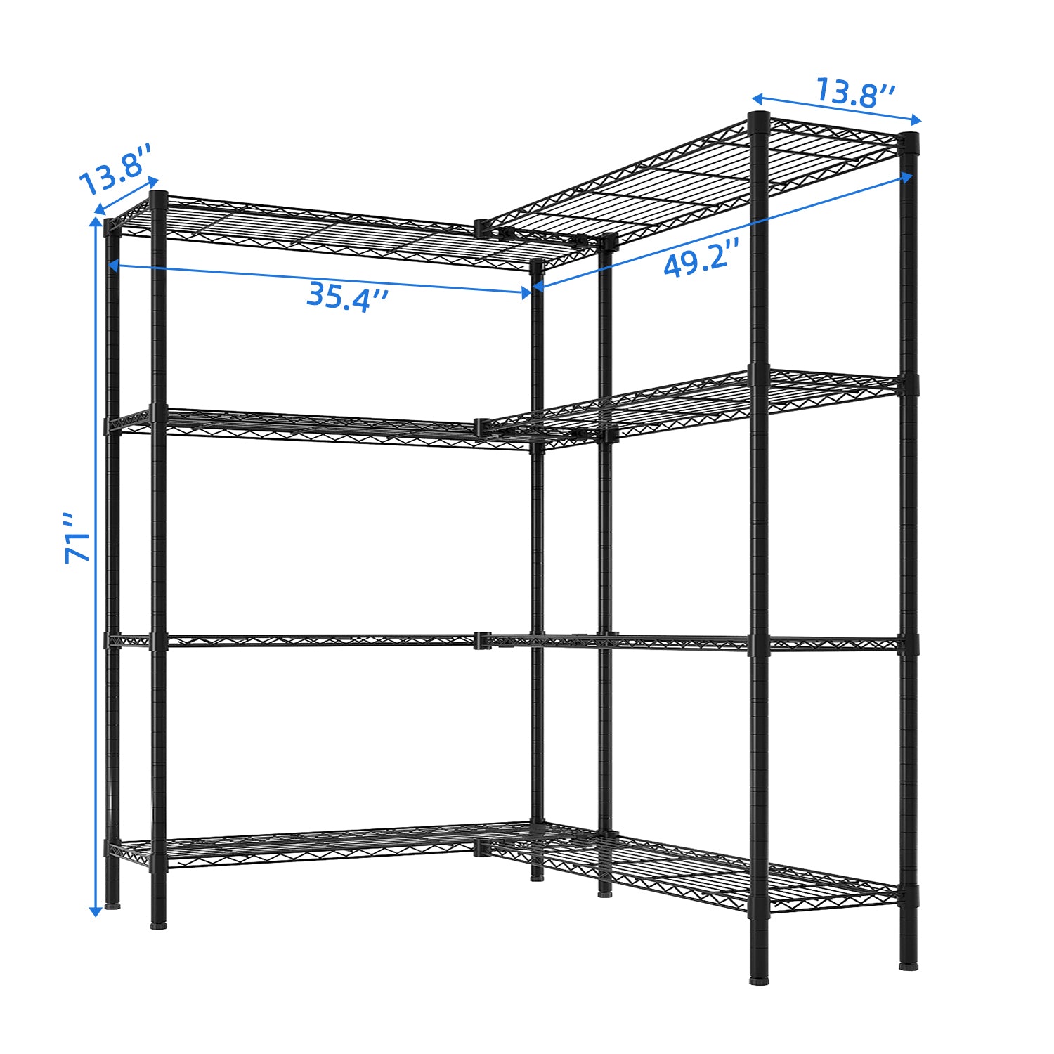 HAOYYE Adjustable Wire Shelving Unit, Heavy Duty Storage Rack with Multiple Shelves, NSF Certified, Versatile Storage Solution for Garage, Pantry, Kitchen, and More, Durable and Convenient Organization Shelving System
