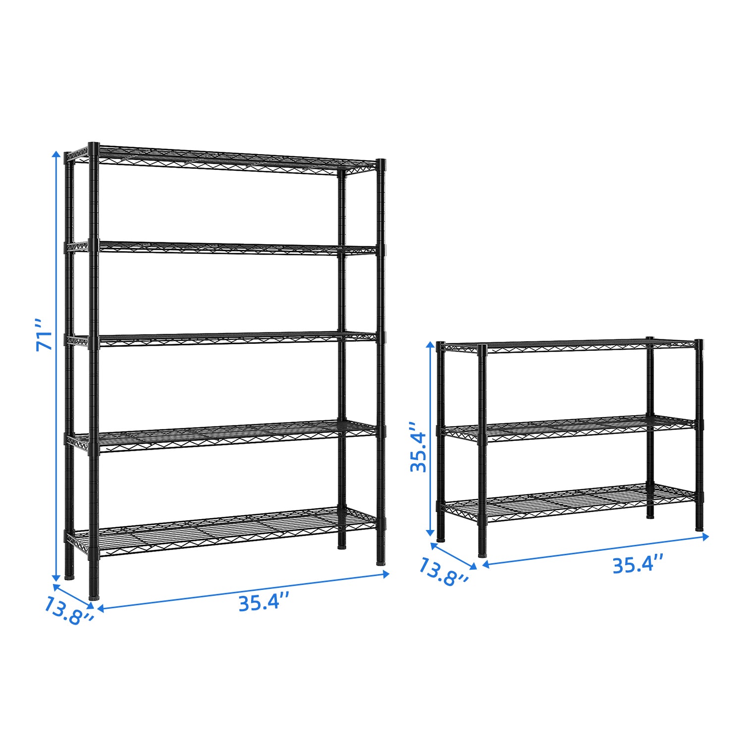 HAOYYE Adjustable Wire Shelving Unit, Heavy Duty Storage Rack with Multiple Shelves, NSF Certified, Versatile Storage Solution for Garage, Pantry, Kitchen, and More, Durable and Convenient Organization Shelving System
