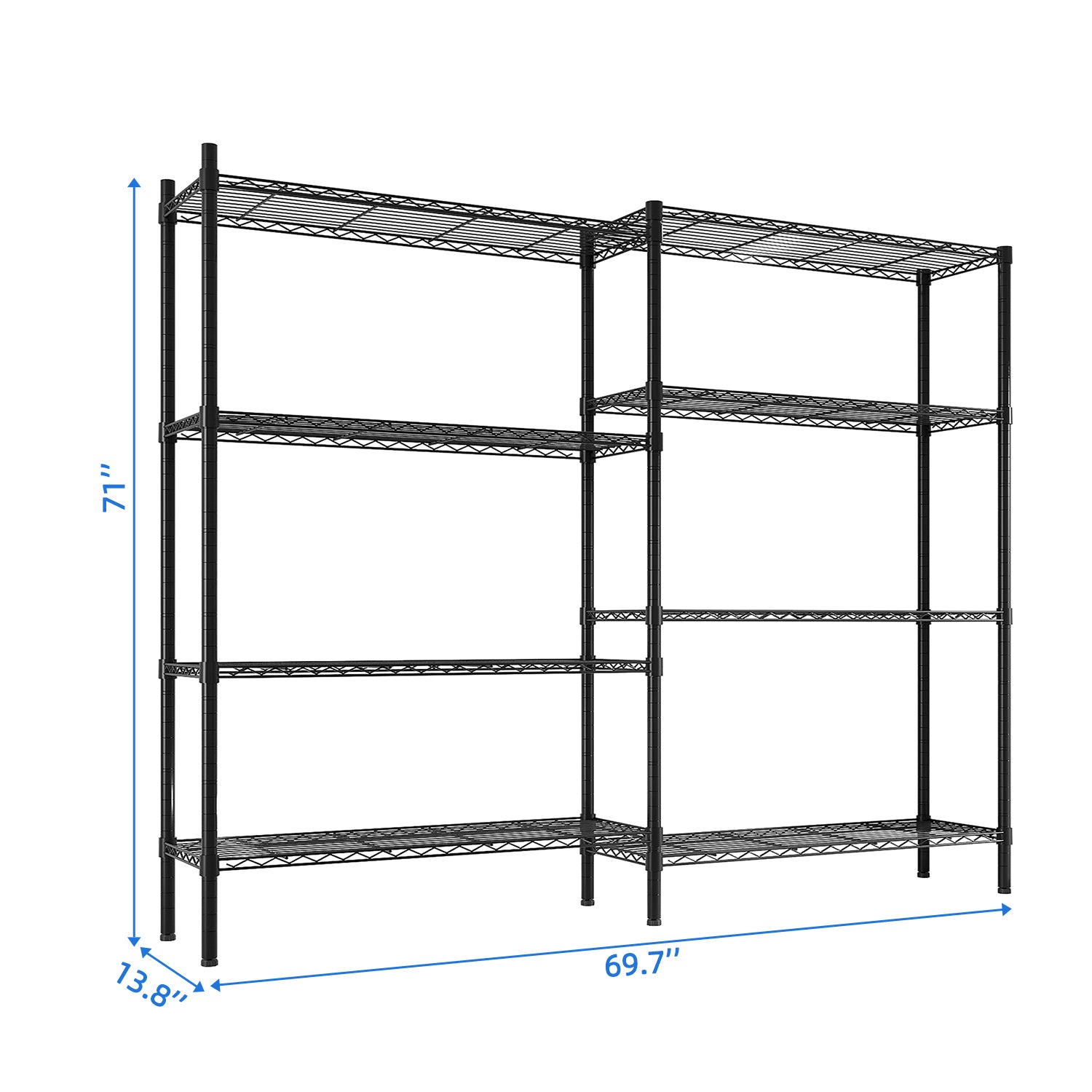 HAOYYE Adjustable Wire Shelving Unit, Heavy Duty Storage Rack with Multiple Shelves, NSF Certified, Versatile Storage Solution for Garage, Pantry, Kitchen, and More, Durable and Convenient Organization Shelving System