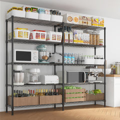 HAOYYE 58" Wide Adjustable Storage Shelving Unit - 5-Tier Heavy-Duty Metal Wire Shelving with 1500 lbs Weight Capacity, NSF Certified for Garage, Kitchen, Pantry, and Warehouse Organization, Sturdy, Space-Saving, Durable, Easy Assembly