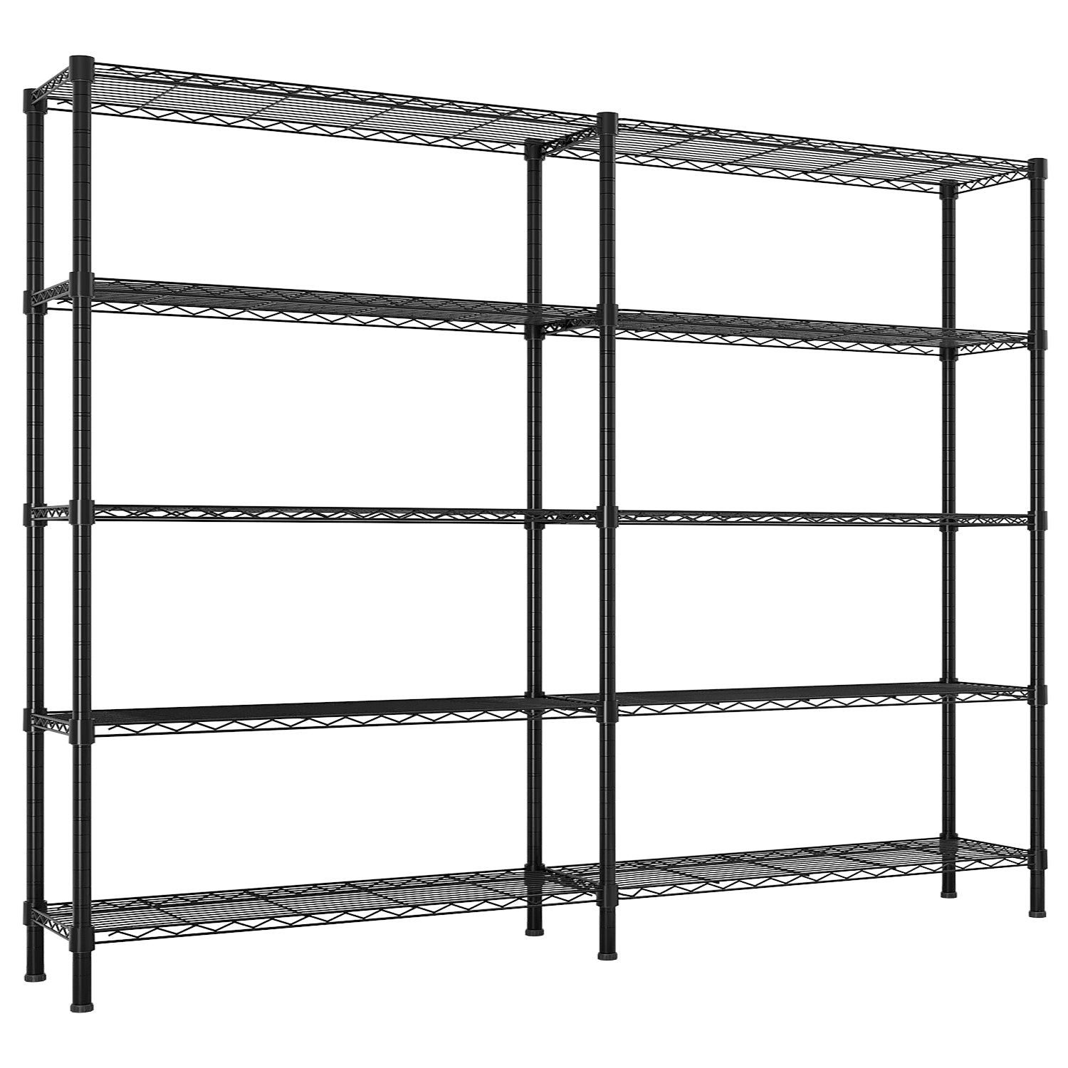 HAOYYE 58" Wide Adjustable Storage Shelving Unit - 5-Tier Heavy-Duty Metal Wire Shelving with 1500 lbs Weight Capacity, NSF Certified for Garage, Kitchen, Pantry, and Warehouse Organization, Sturdy, Space-Saving, Durable, Easy Assembly