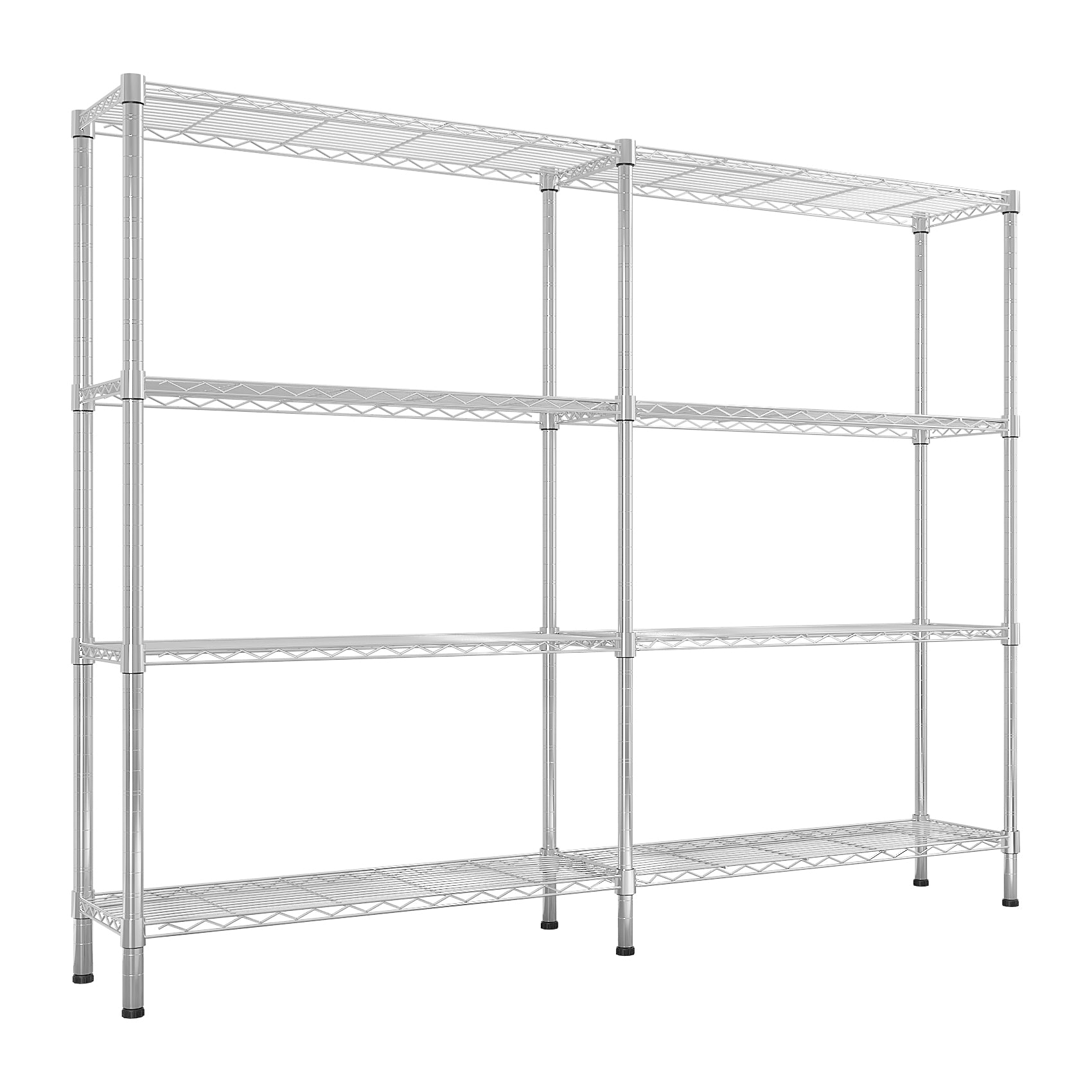 HAOYYE   Adjustable  Storage Shelves 1200LBS  NSF  Wire Shelving Unit 4 Tier Metal Shelving for Storage Rack Shelves for Storage Heavy Duty Garage Shelf Pantry Shelves Kitchen Shelving,