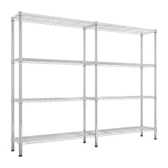 HAOYYE   Adjustable  Storage Shelves 1200LBS  NSF  Wire Shelving Unit 4 Tier Metal Shelving for Storage Rack Shelves for Storage Heavy Duty Garage Shelf Pantry Shelves Kitchen Shelving,
