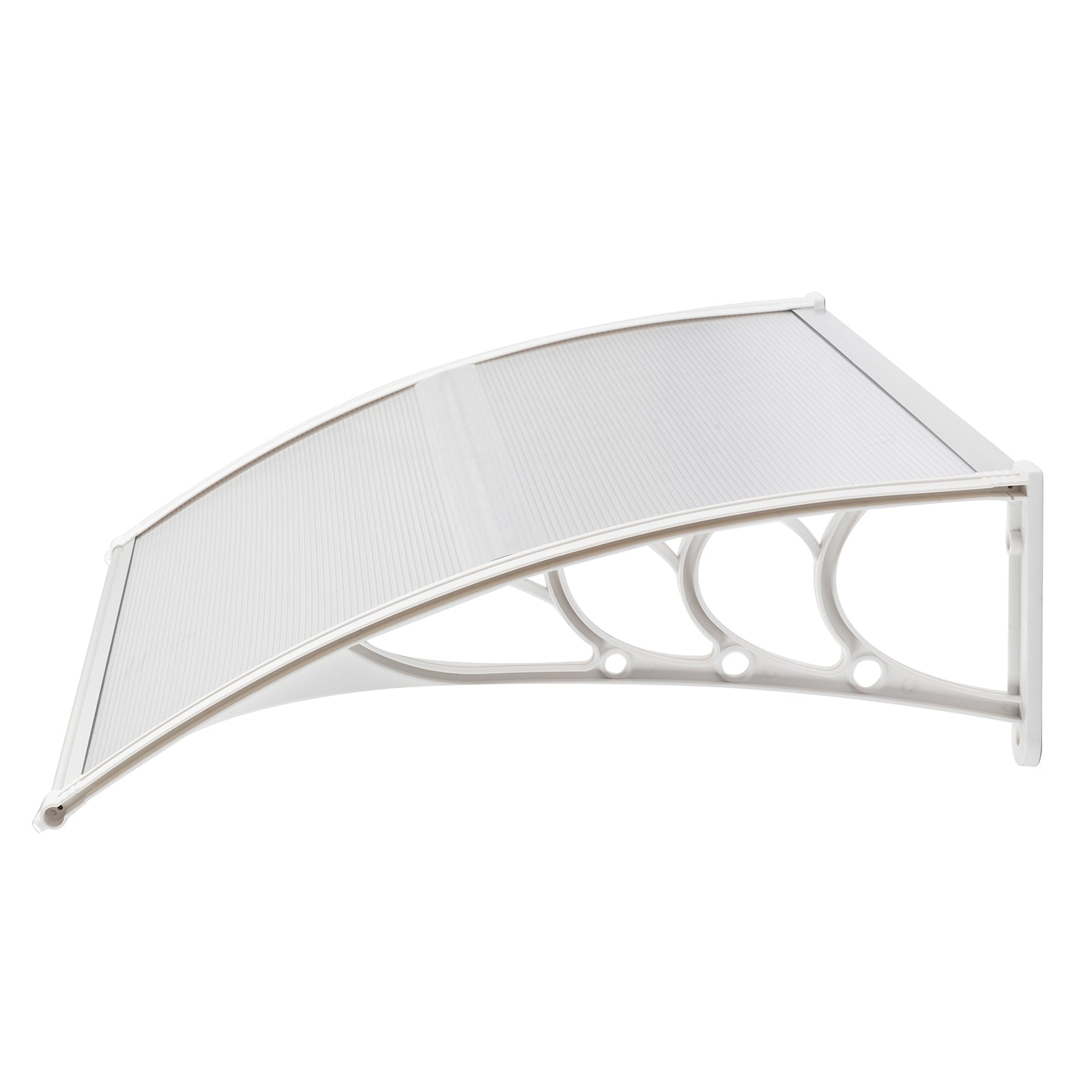 HAOYYE Household Door and Window Rain Cover with Transparent Board and White Holder, Weatherproof Eaves Protection for Home Outdoor Use, Durable Clear Shield to Keep Rain Out and Maintain Visibility