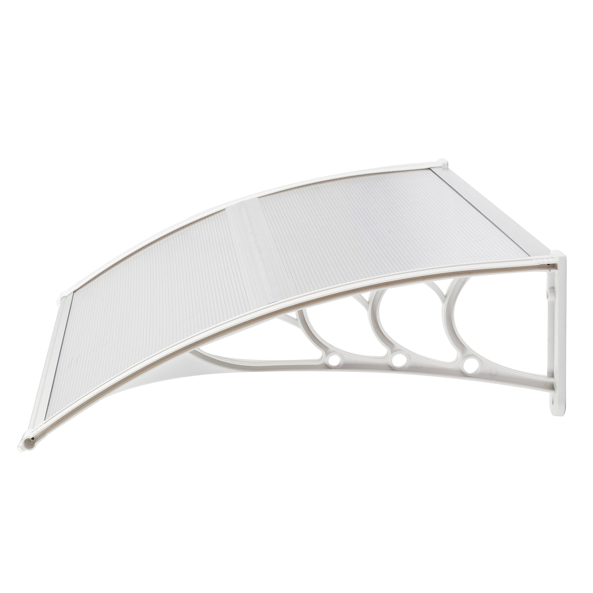 HAOYYE Household Door and Window Rain Cover with Transparent Board and White Holder, Weatherproof Eaves Protection for Home Outdoor Use, Durable Clear Shield to Keep Rain Out and Maintain Visibility