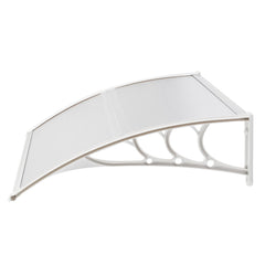HAOYYE Household Door and Window Rain Cover with Transparent Board and White Holder, Weatherproof Eaves Protection for Home Outdoor Use, Durable Clear Shield to Keep Rain Out and Maintain Visibility