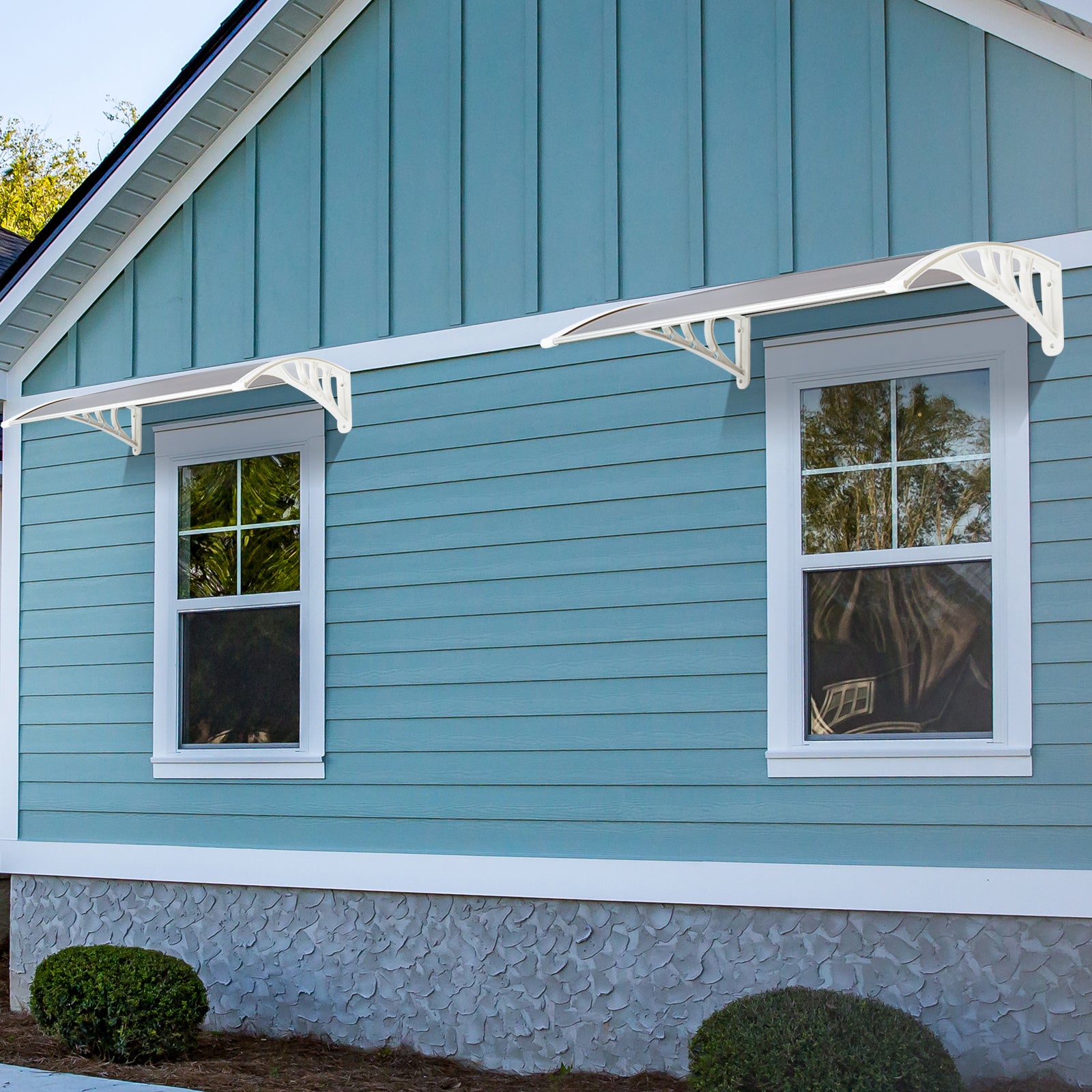 HAOYYE Household Application Door & Window Rain Cover Eaves Brown Board & White Holder
