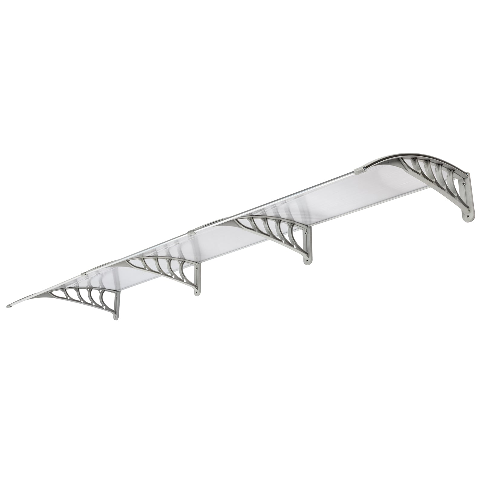 HAOYYE Door and Window Awning Cover 300 x 100 Transparent Rain Shelter with Gray Brackets Household Outdoor Application Eaves Canopy for Front Entry Porch Balcony Weather Protection