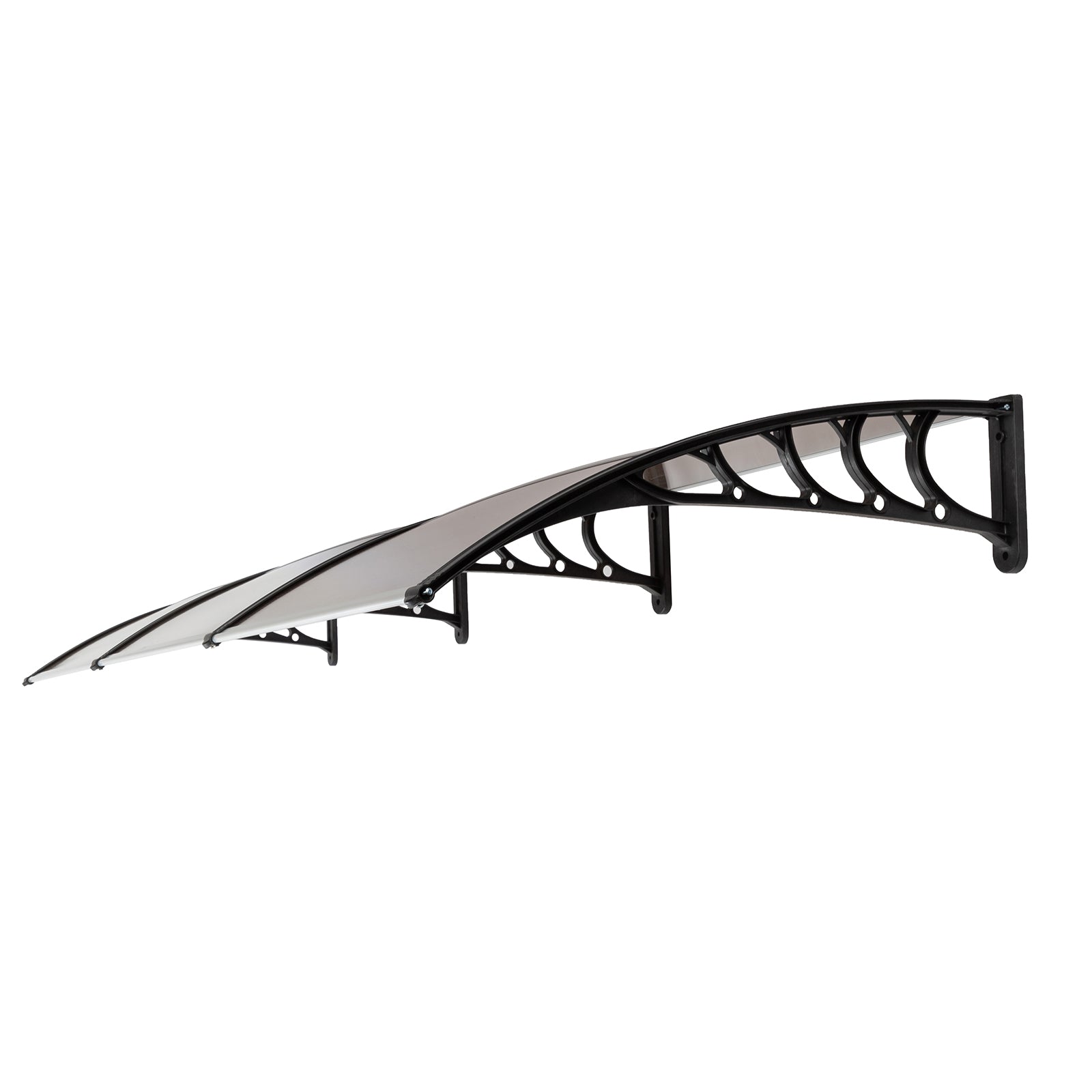 HAOYYE Door and Window Awning Cover 300 x 100 Brown Rain Shelter with Black Brackets Household Outdoor Application Eaves Canopy for Front Entry Porch Balcony Weather Protection Durable and Decorative