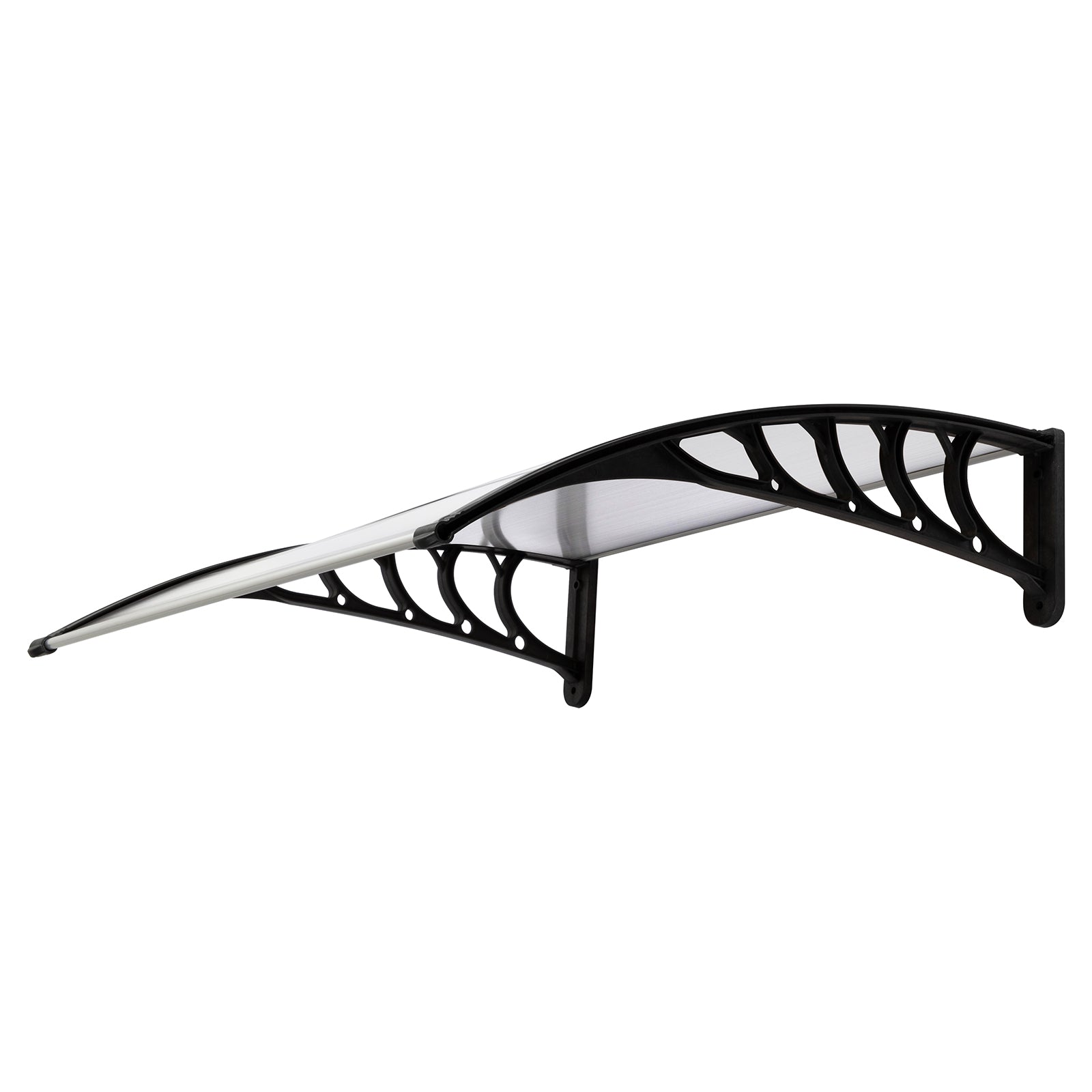 HAOYYE Door & Window Rain Cover Eaves Canopy Brown Panel with White Bracket Weather Protection Shelter