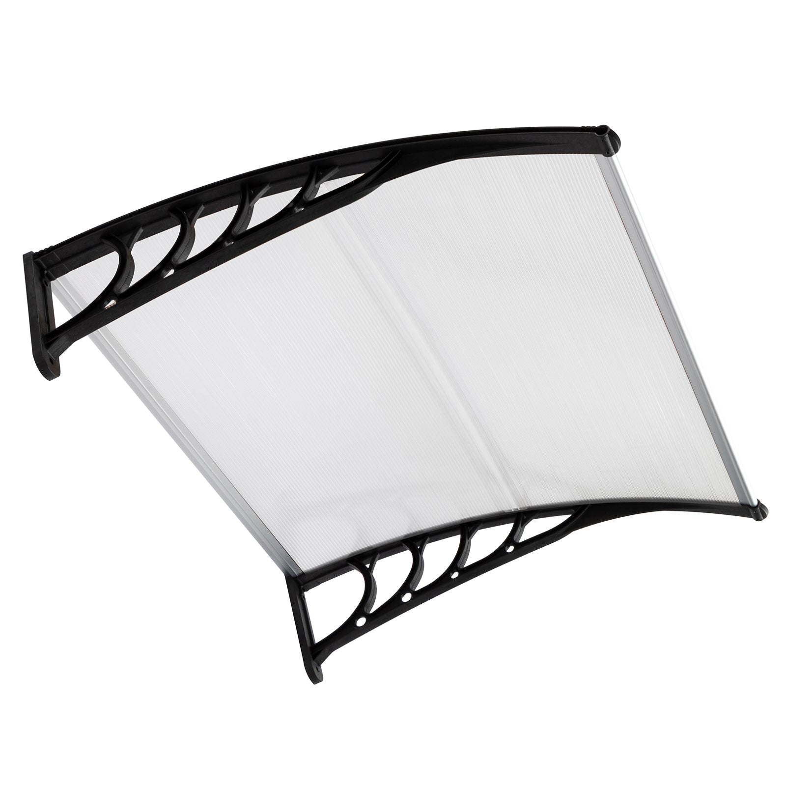 HAOYYE Door & Window Rain Cover Eaves Canopy Brown Panel with White Bracket Weather Protection Shelter