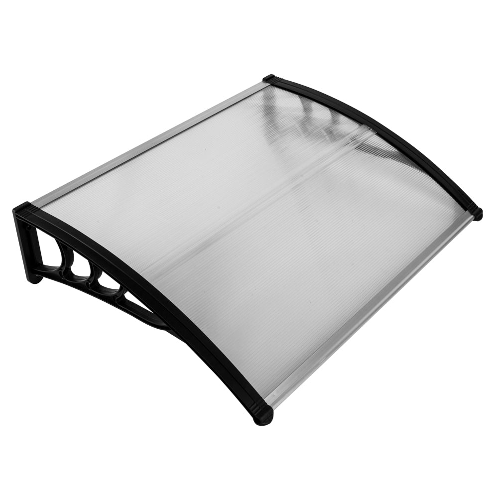 HAOYYE Door & Window Rain Cover Eaves Canopy Brown Panel with White Bracket Weather Protection Shelter