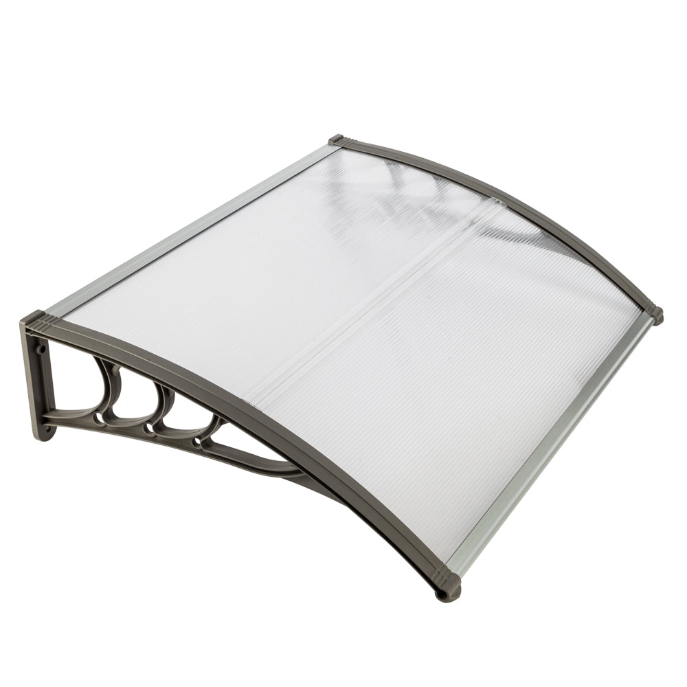 HAOYYE Household Door and Window Awning Canopy Weather-Resistant Eaves Rain Cover with White and Gray Brackets for Outdoor Entrance Patio Balcony Easy Installation