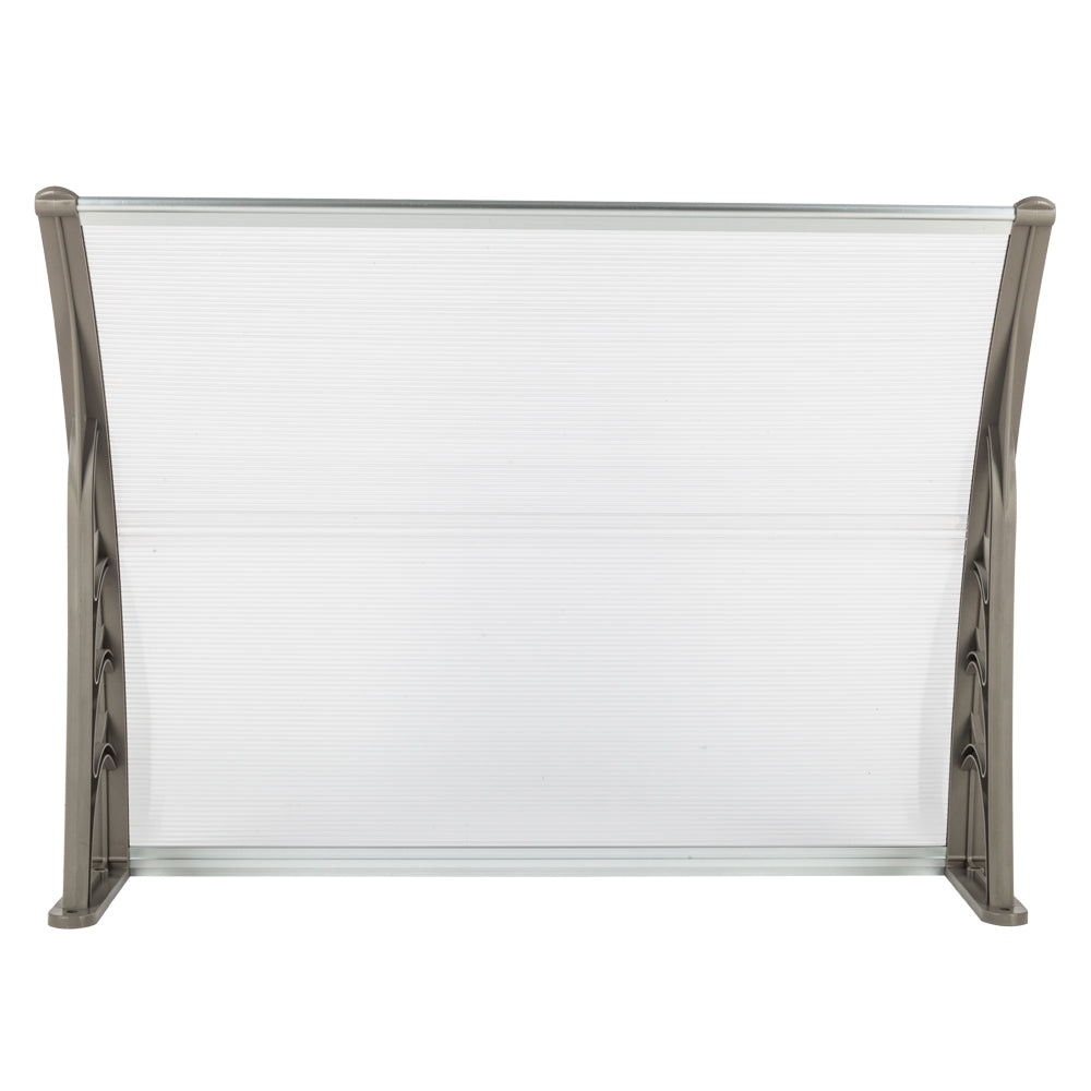HAOYYE Household Door and Window Awning Canopy Weather-Resistant Eaves Rain Cover with White and Gray Brackets for Outdoor Entrance Patio Balcony Easy Installation