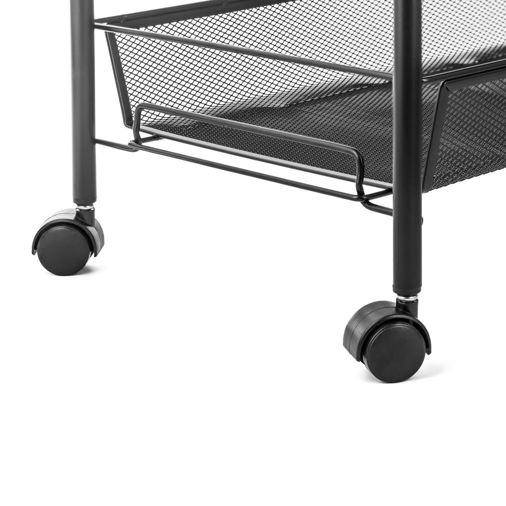 HAOYYE 4-Tier Honeycomb Mesh Storage Cart with Wheels and Hooks for Kitchen Bathroom Living Room Organization, Sturdy Iron Frame, Ventilated Design, Easy to Move