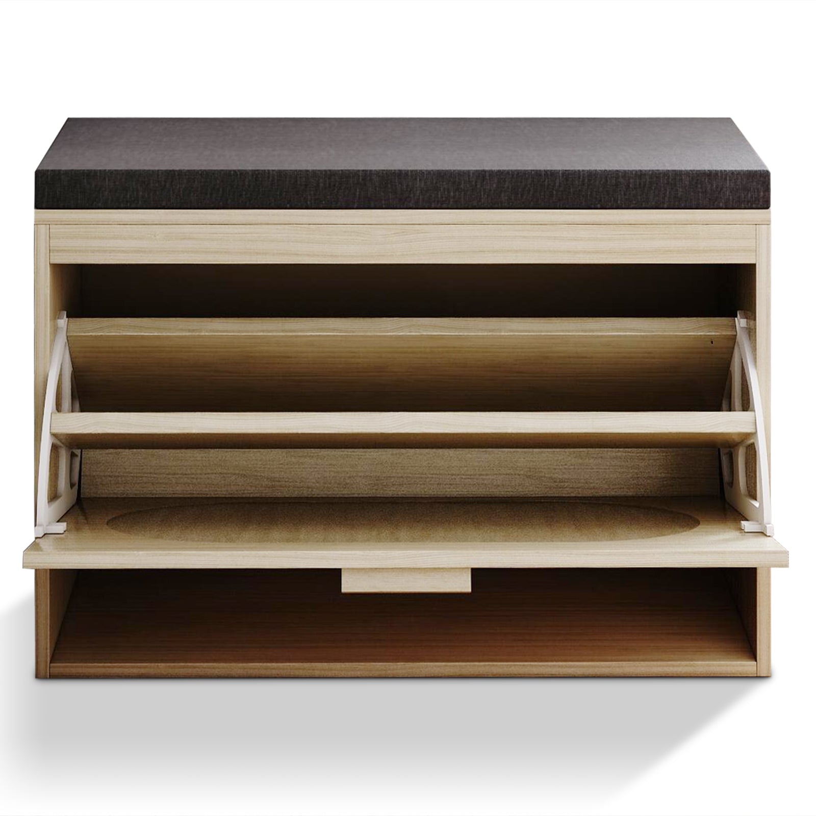 HAOYYE Rattan Shoe Rack, Hallway Shoe Bench, Shoe Cabinet with Flip-Drawer and Seat Cushion Sturdy Design Durable Multifunctional Modern Home Organizer Storage Solution Practical Stylish Space-Saving