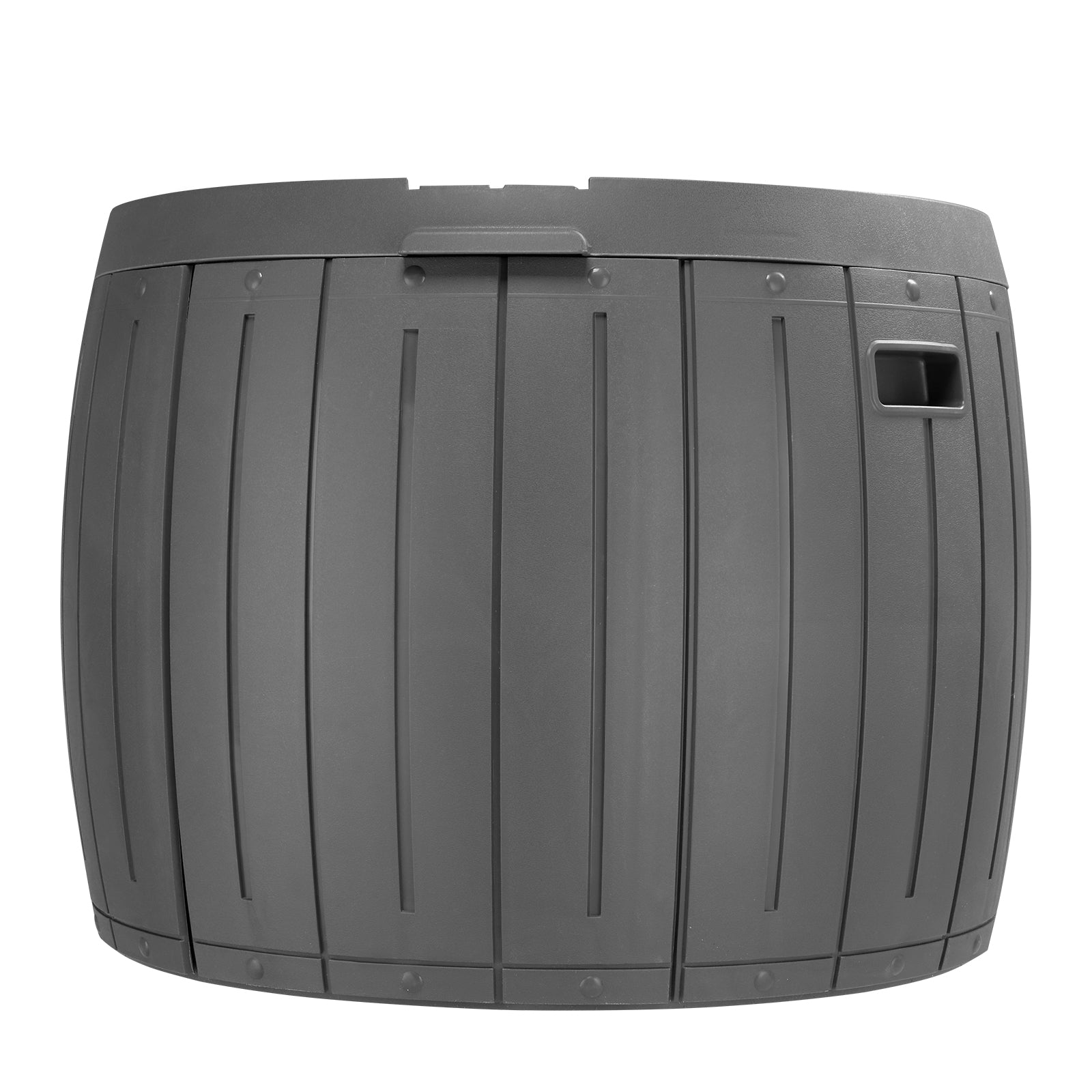 HAOYYE Round Outdoor Deck Box 36 Gallon Waterproof Storage Container with Thickened Lid for Patio Garden Poolside Furniture Tools Accessories Sports Gear and Yard Organization Gray