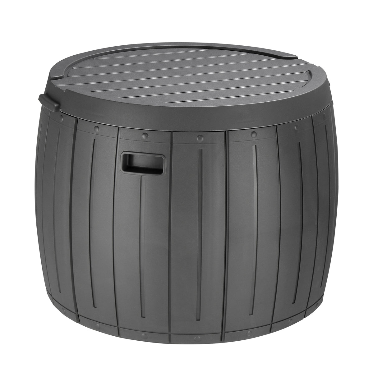 HAOYYE Round Outdoor Deck Box 36 Gallon Waterproof Storage Container with Thickened Lid for Patio Garden Poolside Furniture Tools Accessories Sports Gear and Yard Organization Gray