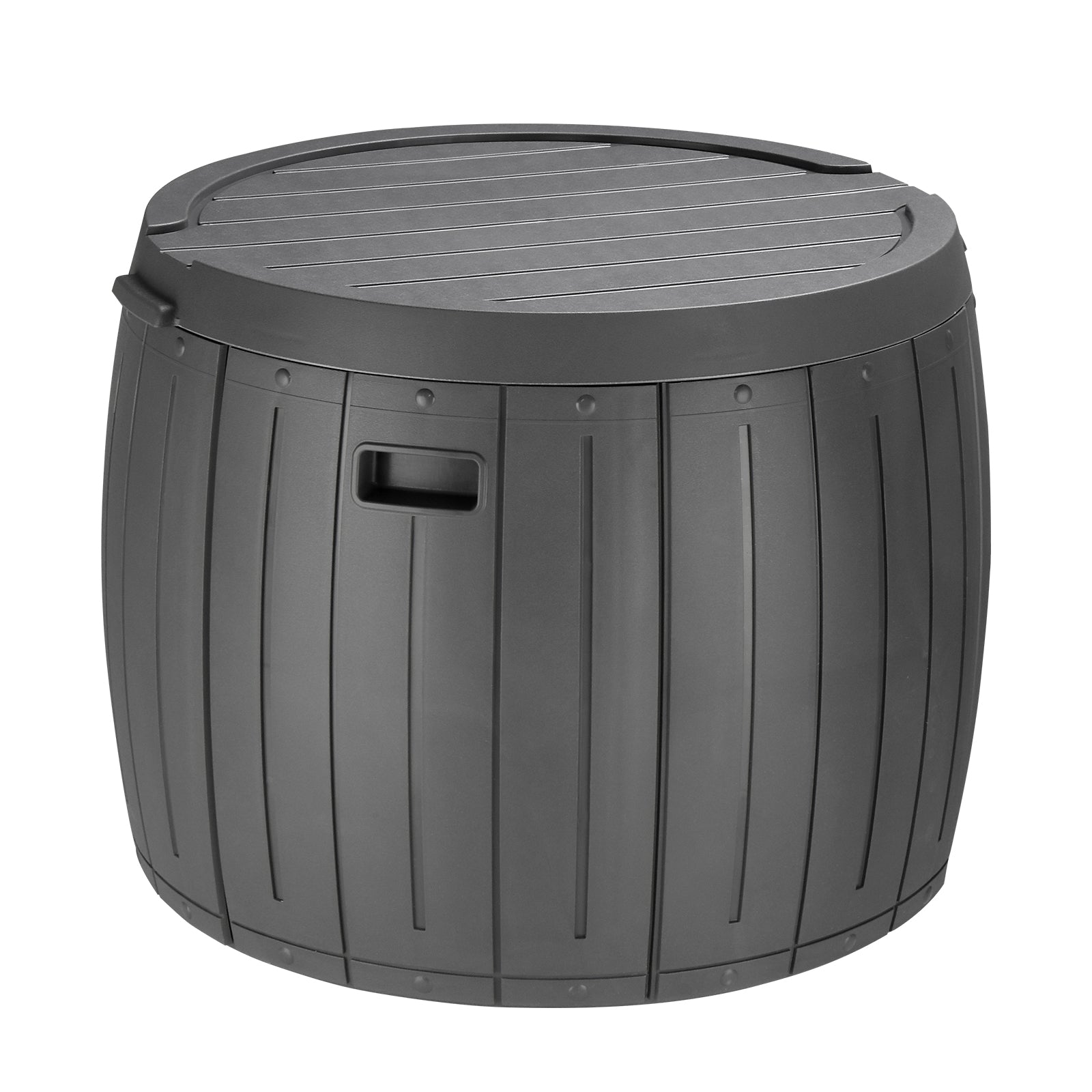 HAOYYE Round Outdoor Deck Box 36 Gallon Waterproof Storage Container with Thickened Lid for Patio Garden Poolside Furniture Tools Accessories Sports Gear and Yard Organization Gray