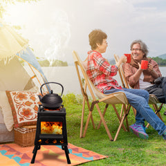 HAOYYE Portable Wood Camping Stove, High-Efficiency Alloy Steel Outdoor Cooking Stove with Storage Bag, Firewood Hook, and Gloves for Camping, Hiking, and Hunting